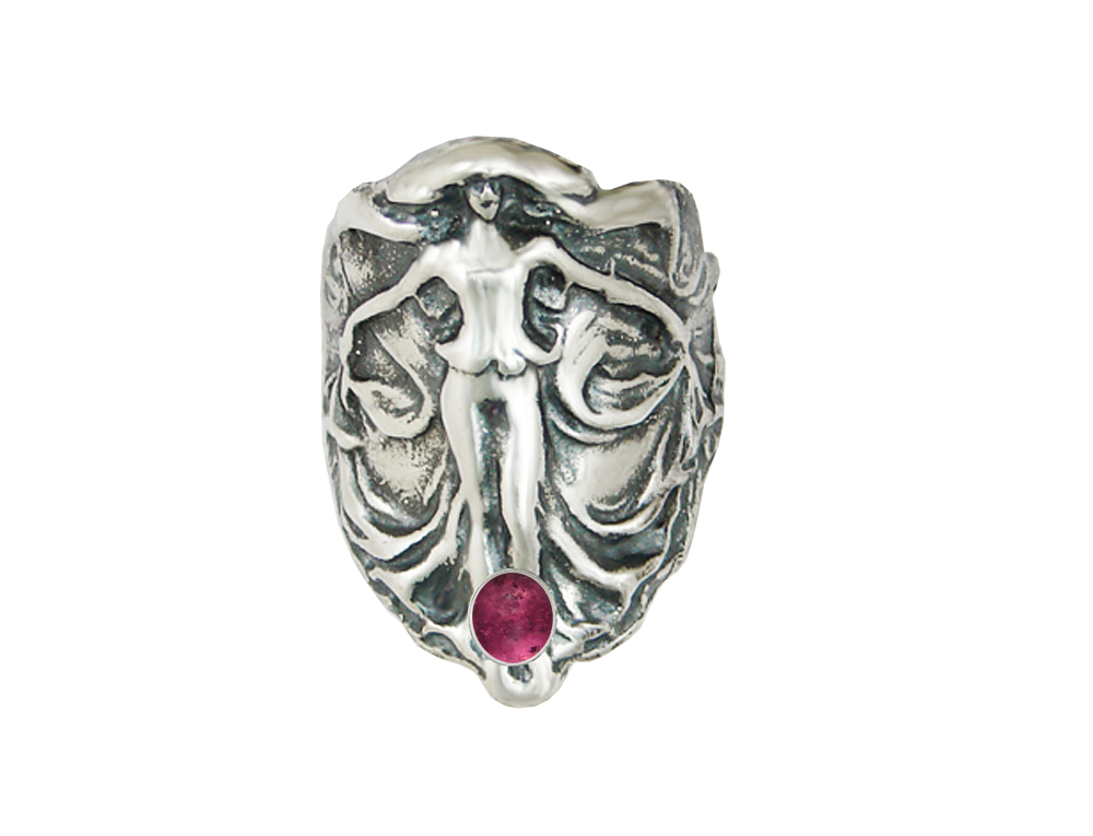 Sterling Silver First Lady of the Realm Ring With Pink Tourmaline Size 10